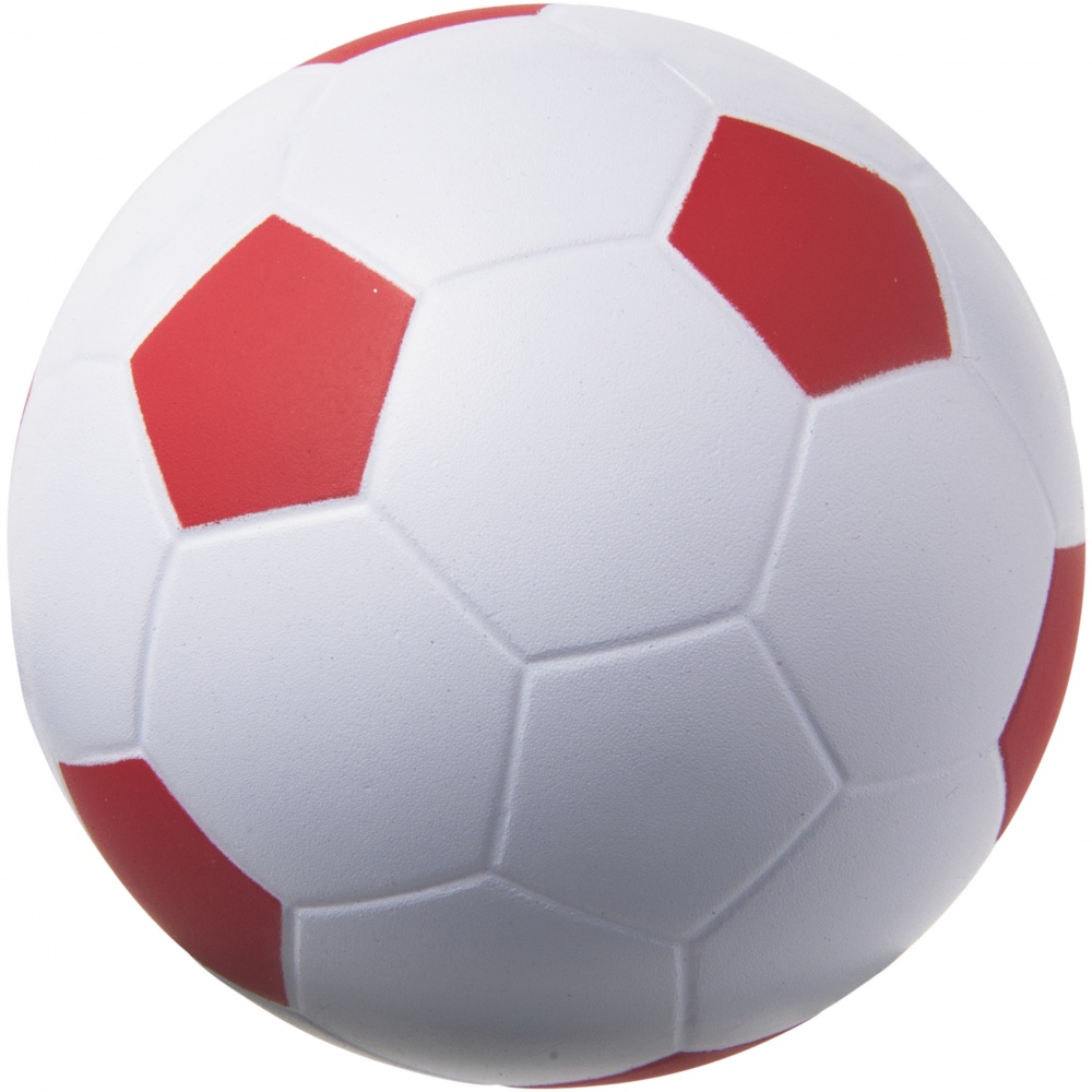 Logo trade mainoslahja ja liikelahja tuotekuva: Football-stressilelu, punainen