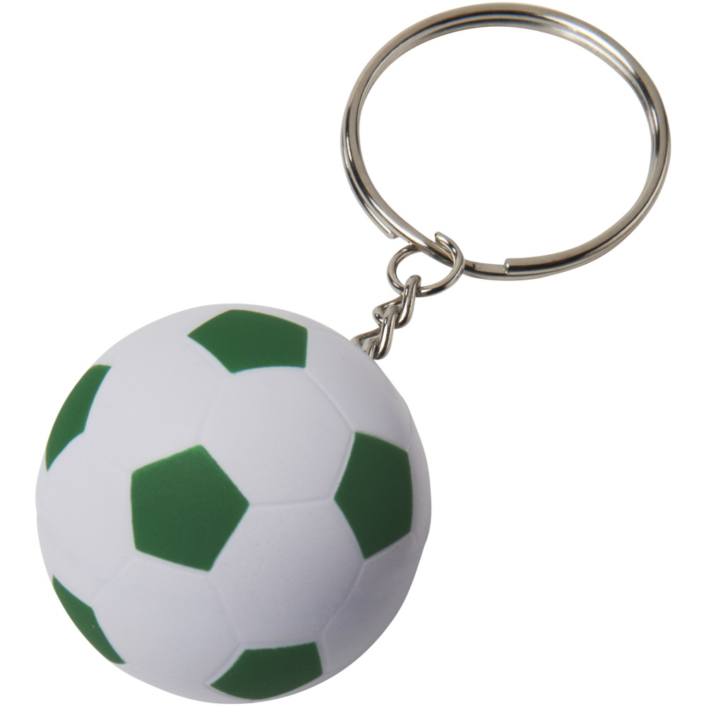 Logo trade mainoslahja ja liikelahja tuotekuva: Striker ball keychain - WH-GR, vihreä