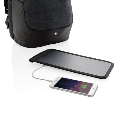 Logotrade liikelahja mainoslahja kuva: Firmakingitus: Swiss Peak eclipse solar backpack, black