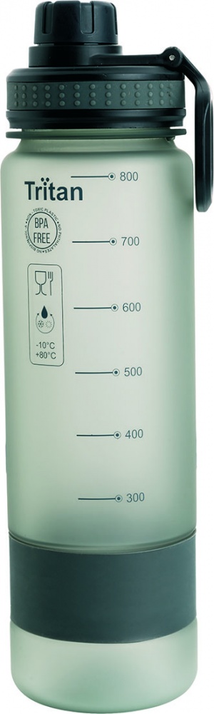 Logotrade mainoslahja tuotekuva: Mõõteskaalaga joogipudel Kibo, 800 ml, hall