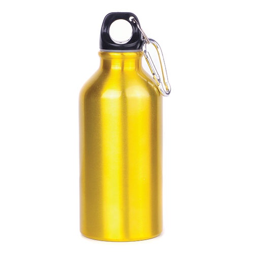 Logo trade liikelahjat mainoslahjat kuva: Joogipudel karabiiniga, 400 ml, kuldne