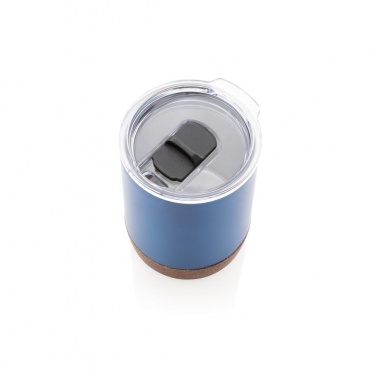 Logotrade mainoslahja tuotekuva: Pieni termosmuki Cork – korkkia, sininen