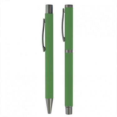 Logotrade liikelahja tuotekuva: Komplekt: pastakas ja tindipliiats, roheline