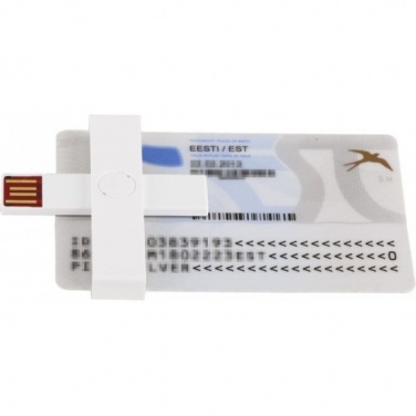 Logotrade liikelahja tuotekuva: ID ID-kaardi lugeja, USB, blisterpakendis, valge