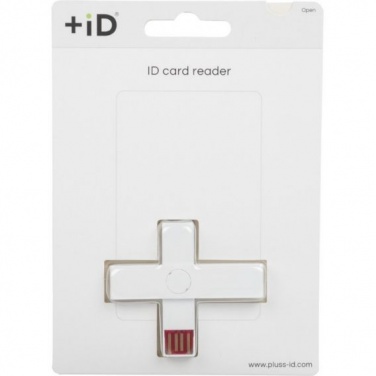 Logo trade mainostuotet tuotekuva: ID ID-kaardi lugeja, USB, blisterpakendis, valge
