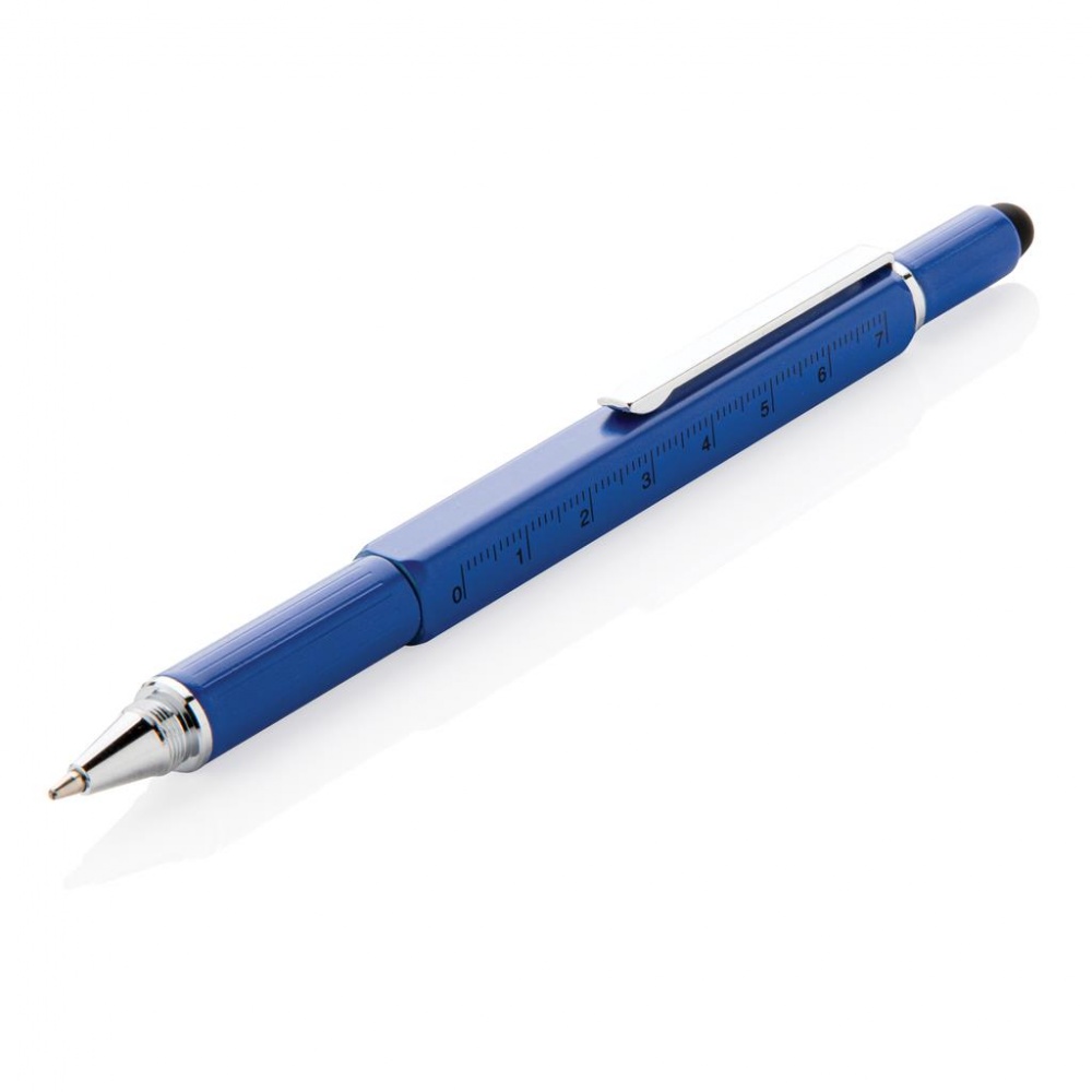Logo trade mainoslahja ja liikelahja tuotekuva: Multitööriist pastakas 5-in-1, sinine