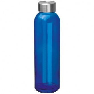 Logo trade liikelahja kuva: Lasinen juomapullo painatuksella, 500 ml, sininen