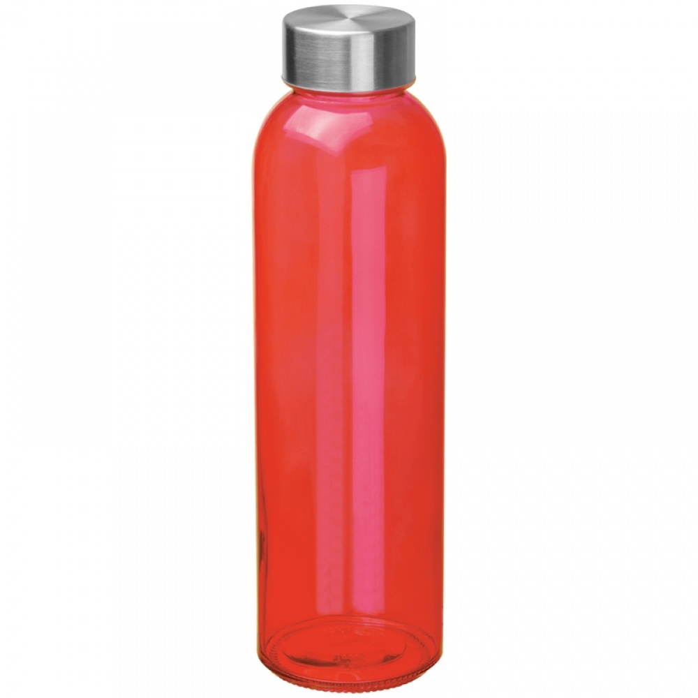 Logotrade liikelahjat kuva: Lasinen juomapullo, 500 ml, punainen