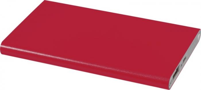 Logo trade liikelahjat tuotekuva: Alumiini akupankki Pep, 4000 mAh, punainen