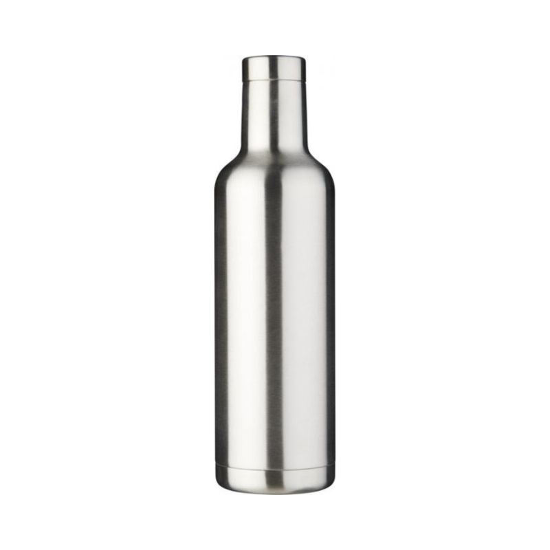 Logo trade mainoslahja ja liikelahja tuotekuva: Pinto kuparityhjiöeristetty pullo, hopea