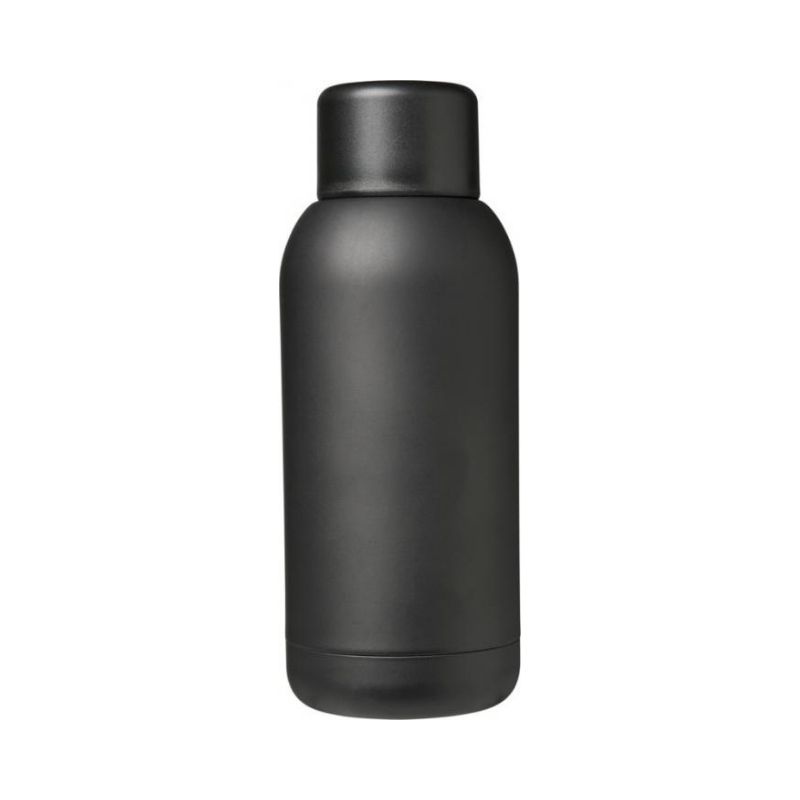 Logotrade mainostuote tuotekuva: Brea 375 ml:n kuparinvärinen eristetty juomapullo, musta