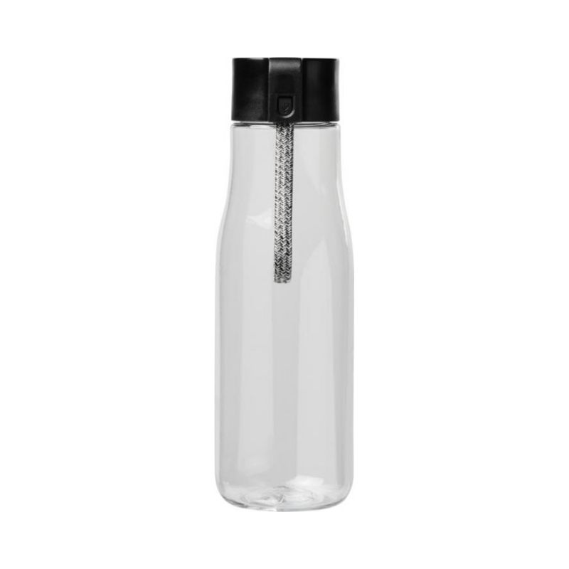 Logotrade liikelahja tuotekuva: Latauskaapelillinen 640 ml:n Ara Tritan™ -juomapullo, kirkas läpinäkyvä