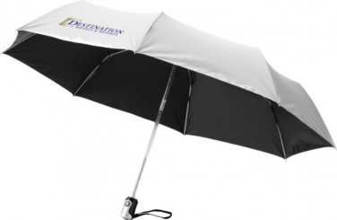 Logo trade liikelahjat mainoslahjat kuva: 21.5" Alex 3-osainen automaattinen sateenvarjo, hopea
