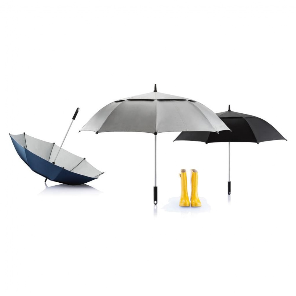 Logo trade liikelahjat tuotekuva: 1. Hurricane tuulenkestävä sateenvarjo, musta