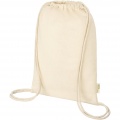 Orissa 100 g/m² organic cotton drawstring bag 5L, Luonnollinen