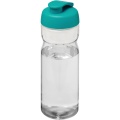 H2O Active® Base 650 ml läppäkantinen urheilujuomapullo, Läpinäkyvä / Aqua sininen