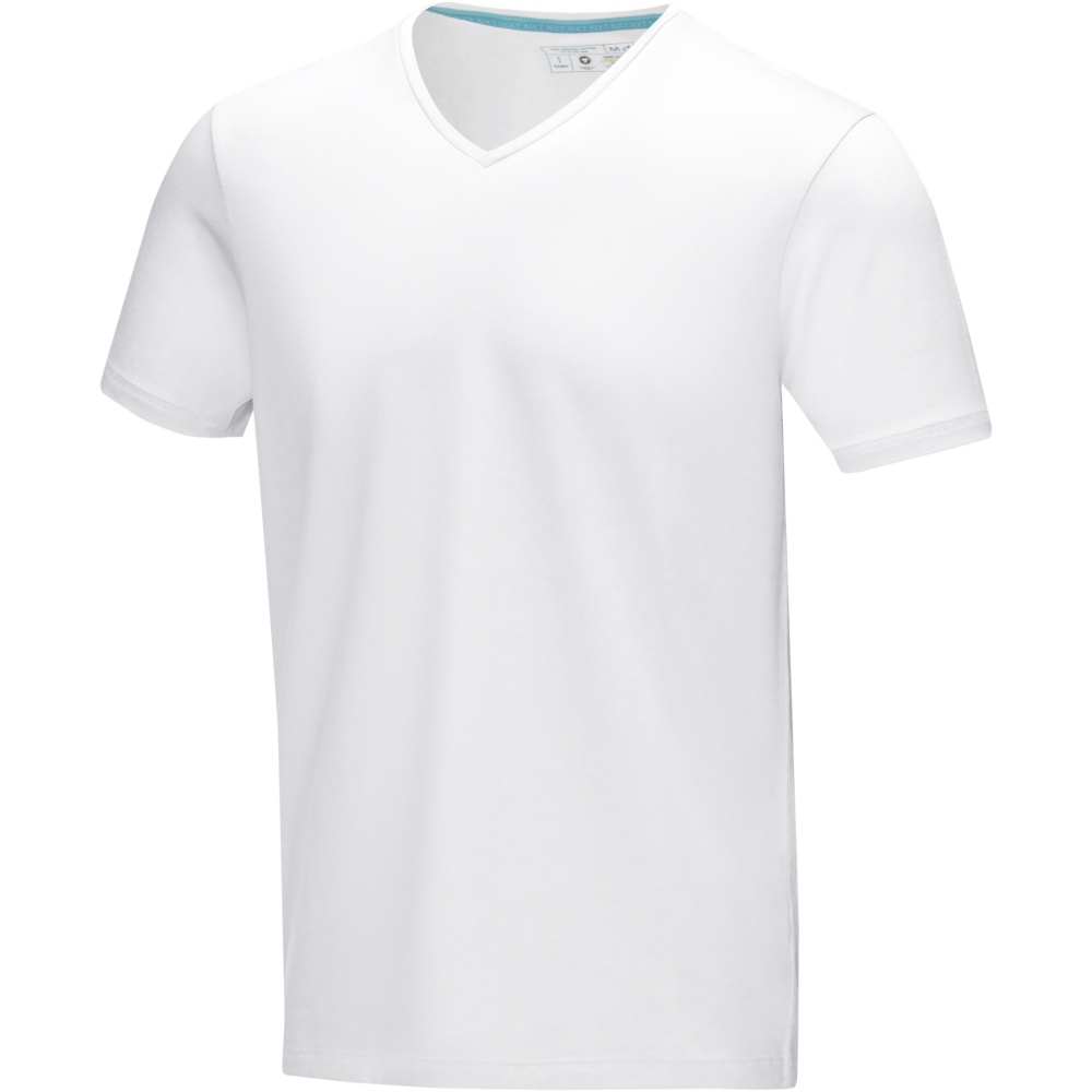 Logo trade mainoslahja ja liikelahja tuotekuva: Kawartha short sleeve men's organic V-neck t-shirt