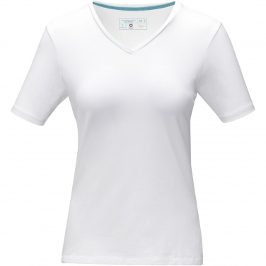 Logotrade mainoslahja tuotekuva: Kawartha short sleeve women's organic V-neck t-shirt