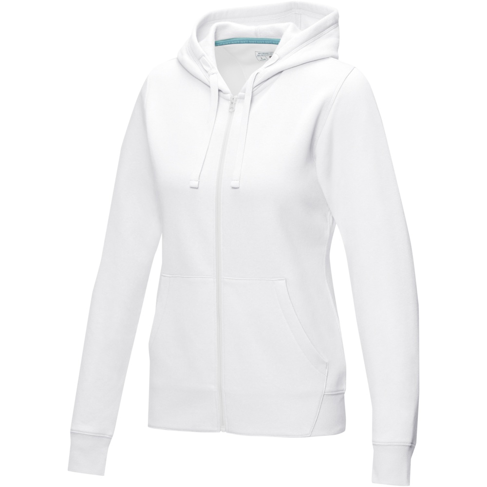 Logo trade mainoslahjat tuotekuva: Ruby women’s organic recycled full zip hoodie