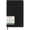 Moleskine kovakantinen vaakasuuntainen L-viikkokalenteri 12 kuukaudelle, Tasainen musta