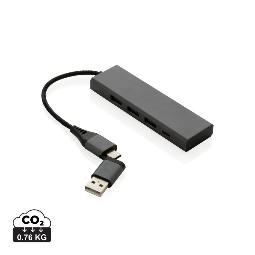 Logotrade liikelahja mainoslahja kuva: Terra RCS alumiininen USB-hub 3 portilla