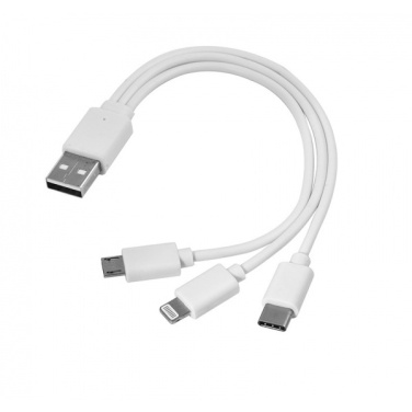 Logotrade mainoslahja tuotekuva: 3 in 1 USB-kaapeli tyyppi c + micro USB + lightning