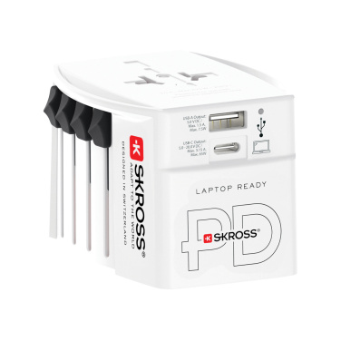 Logotrade liikelahja tuotekuva: SKROSS World Travel adapteri MUV 65W PD USB C -kaapelilla