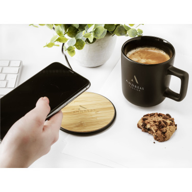 Logotrade liikelahja tuotekuva: Bamboo 10W Wireless Charger langaton pikalaturi