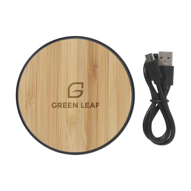 Logo trade liikelahja kuva: Bamboo 10W Wireless Charger langaton pikalaturi