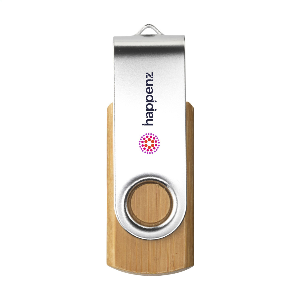 Logo trade liikelahjat tuotekuva: USB Twist Bamboo 8GB