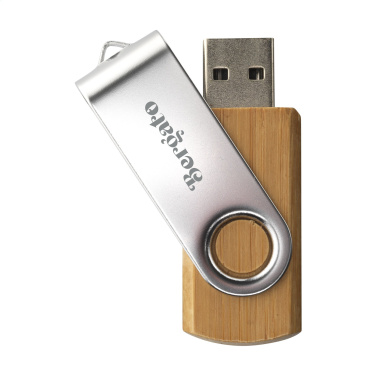 Logotrade mainoslahja ja liikelahja kuva: USB Twist Bamboo 8GB