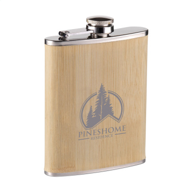 Logo trade liikelahja kuva: Hipflask Bamboo 200 ml juomapullo