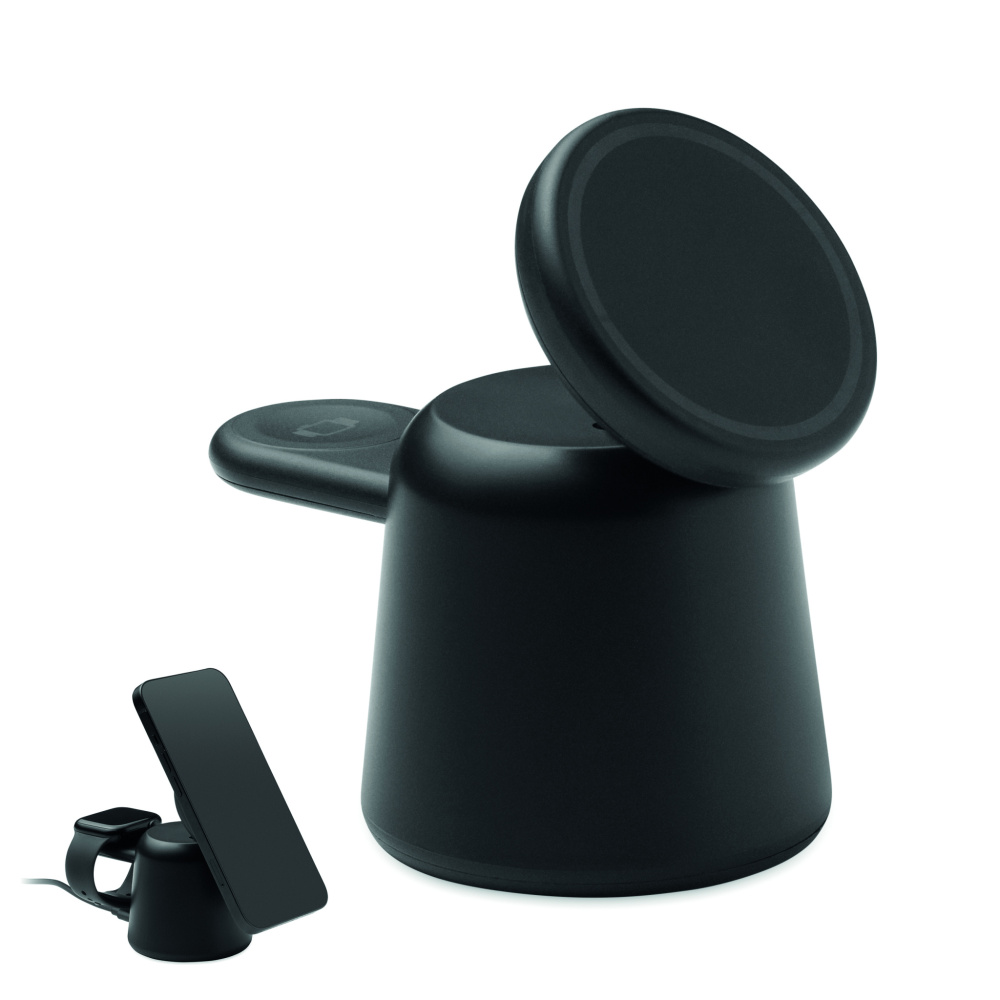 Logotrade mainostuote tuotekuva: 3 in 1 langaton laturi 15W