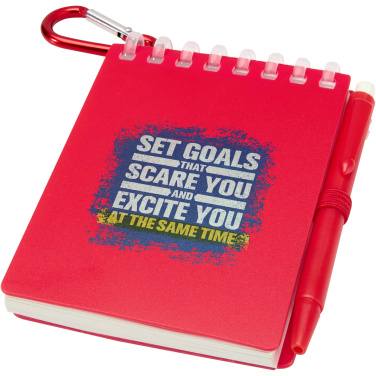 Logo trade mainoslahja ja liikelahja tuotekuva: Lig Mini kierrätetystä muovista valmistettu pehmeäkantinen muistikirja ja kuulakärkikynäsetti (musta muste)