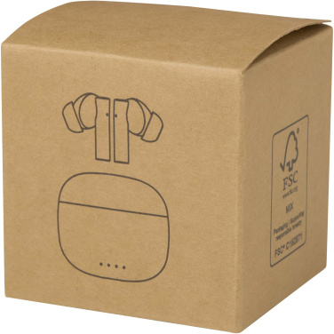 Logotrade mainoslahja ja liikelahja kuva: Alterf kierrätysmuovista valmistetut langattomat True Wireless Bluetooth® -kuulokkeet silikonisilla korvasovittimilla