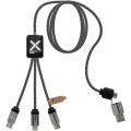 SCX.design C33 60 W:n Type-C-latauskaapeli, jossa on kaksi valaistua logoa, Heather Black