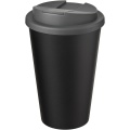 Americano® Eco 350 ml perdirbtas stiklainis su nepraleidžiančiu dangteliu, Pilka / vientisa juoda