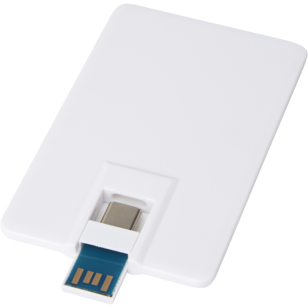 Logotrade dovana nuotrauka: Duo plonas 32 GB USB diskas su Type-C ir USB-A 3.0