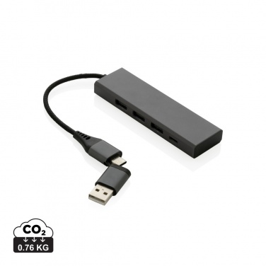 Logotrade reklaminės dovanos nuotrauka: Terra RCS perdirbto aliuminio šakotuvas su 3 USB prievadais