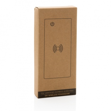 Logotrade verslo dovanos nuotrauka: Bamboo 8.000 mAh 5W belaidis maitinimo blokas