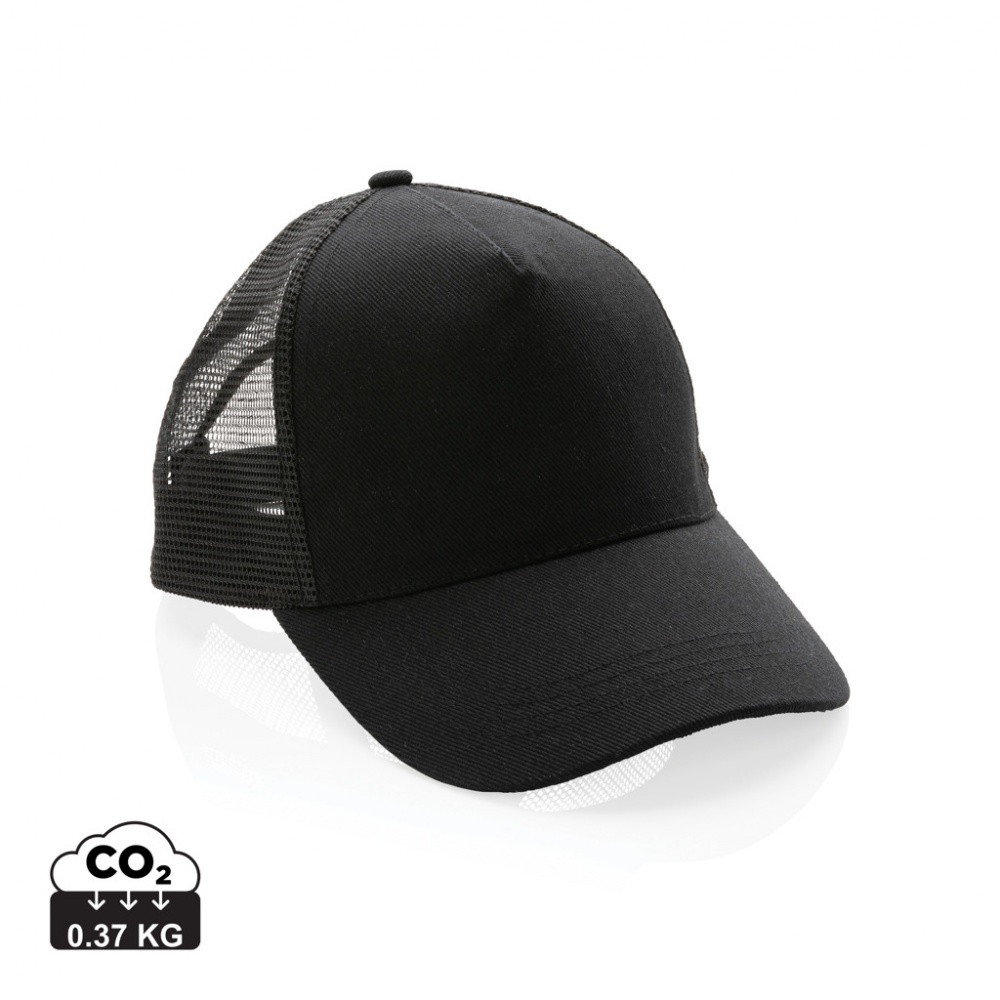 Logotrade reklaminiai produktai nuotrauka: Impact AWARE™ Brushed rctton 5 panel trucker cap, 190gr