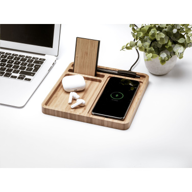 Logotrade dovana nuotrauka: Bamboo Organizer įkroviklis