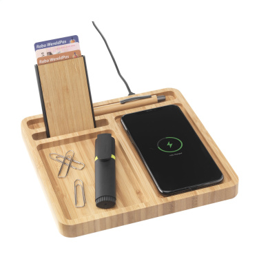 Logotrade dovana nuotrauka: Bamboo Organizer įkroviklis