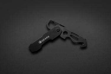Logotrade reklaminiai produktai nuotrauka: Sulankstomas „Gear X“ kasdienio naudojimo įrankis su karabinu ir siuntų pjaustytuvu