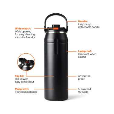 Logotrade dovana nuotrauka: „Nordic Drift Trail RCS“ termosas su termosu, 940 ml