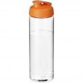 H2O Active® Vibe 850 ml sporta pudele ar pārslēdzamu vāku, Caurspīdīgs / oranžs