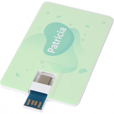 Logotrade korporatīvās dāvanas foto: Duo plāns 64 GB USB disks ar Type-C un USB-A 3.0