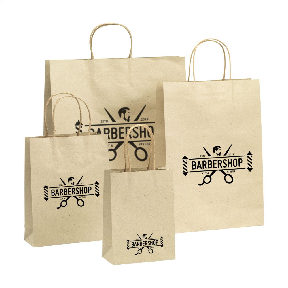 Logotrade logo dāvanas foto: Leaf It Bag pārstrādāts zāles papīrs (120 g/m²) L