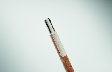 Logotrade Ideja dāvanas foto: Korķa 4 krāsu tintes lodīšu pildspalva