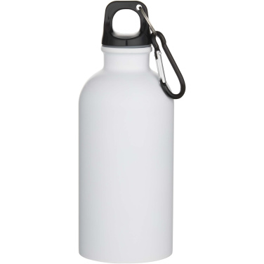 Logotrade logo dāvanas foto: Oregon 400 ml matēta RCS pārstrādāta viensienas nerūsējošā tērauda ūdens pudele ar karabīni